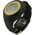 (ARES GPS)シリーズ GPS機能付ランニングウォッチ 12時間モデル ブラックxゴールドEdy機能付 心拍計セット