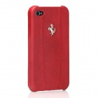 【4/4S対応】Ferrari GT Leather Modena Case for iPhone 4 レッド (※4Sにも対応)