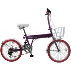 PANGAEA(パンゲア) ビビッド20インチ パープル リアサスペンション折りたたみ自転車(6段変速付き) 【大型商品のため代引発送不可・時間指定不可】