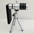 【4/4S対応】12倍光学ズームレンズ iPhone4/4S用付属ケース ブラック ※サービス品としてミニ三脚付