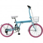 PANGAEA(パンゲア) ビビッド20インチ ブルー リアサスペンション折りたたみ自転車(6段変速付き) 【大型商品のため代引発送不可・時間指定不可】