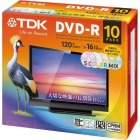 DVD-R 録画用 120分 1-16X CPRM対応 ノンプリンタブルカラーミックス 5mmスリムケースX10枚入