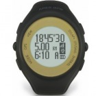 (ARES GPS)シリーズ GPS機能付ランニングウォッチ 12時間モデル ブラックxゴールド心拍計セット