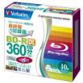 (Verbatim)録画用BD-R DL(片面2層) 1-6倍速 インクジェットプリント対応ワイド(白) 10枚5mmスリムケース入り