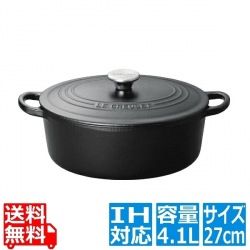 トラディション ココットオーバル 27cm 2102-27-00 マットブラック 写真1