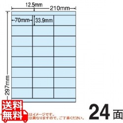 マルチタイプ カラーラベル 再剥離 70mm×33.9mm A4版 210mm×297mm 500シート(100シート×5) 写真1