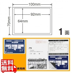 PPS-2(VP) ナナ目隠しラベル 往復はがき用 PPS2 貼り直し不可 高セキュリティ ハガキ半面目隠しサイズ 東洋印刷 1面付け 92×64mm 800シート入り 写真1