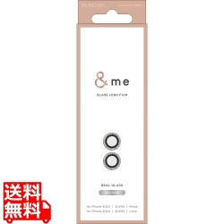 iPhone 16/iPhone 16 Plus &me カメラレンズガラスフィルム ラインストーン 写真1