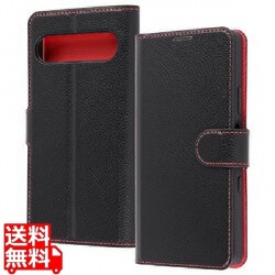 Xperia 10 VII / 耐衝撃マグベルト S 手帳型レザーケース / BK/RD 写真1