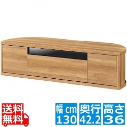 テレビ台 ローボード 白井産業 49-55V 大型テレビ対応 どんな角度でも設置可能 収納 キャスター付き ナチュラルブラウン 幅130 奥行42.2 高さ36cm ROC-3513DH NA 写真1