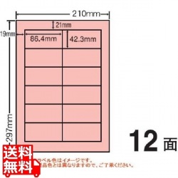 マルチタイプ カラーラベル 再剥離 86.4mm×42.3mm A4版 210mm×297mm 500シート(100シート×5) 写真1