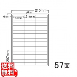 マルチタイプラベル(普通紙タイプ) 66mm×15mm A4版 210mm×297mm 500シート(100シート×5) 写真1