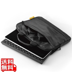 Surface Go3 Go2 Go パソコンケース ハンドル付き 軽量設計 起毛素材 ポケット付 PCケース バッグインバッグ パソコンバッグ ブラック 写真1