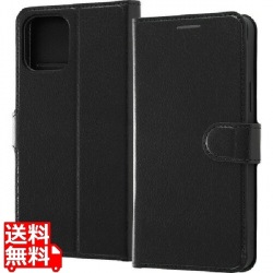 iPhone 12 / 12 Pro 耐衝撃 手帳 マグネット/ブラック/ブラック 写真1