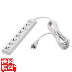 3ピン式電源タップ 7個口 5m ホワイト 集中スイッチ 変換アダプター付 写真1