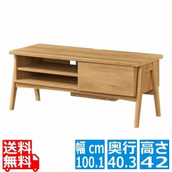 テレビ台  ローボード 白井産業 32-43V型テレビ対応 TVボード コード収納 一人暮らし 収納 幅101cm 高さ42cm ナチュラルブラウン  フェルボワ  FBW-4010HNA 写真1