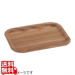 木目樹脂カフェトレイ ナチュラル 小 写真1