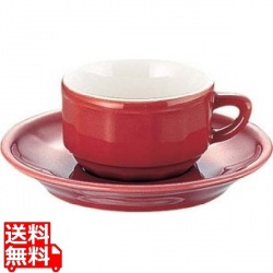 フローラ モカカップ&ソーサー(6客入) PTFL M FL レッド 写真1