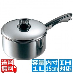 マルタマ ( MARUTAMA ) MA 18-0 深型 ソースパン 片手 15cm ※ IH対応 IH (100V専用) 写真1