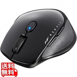 無線 BlueLED 5ボタン NEOFITマウス Sサイズ ブラック 写真1