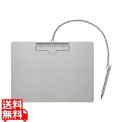 アルミクリップボード ペン付 AS-A4S-P ヨコ 写真1