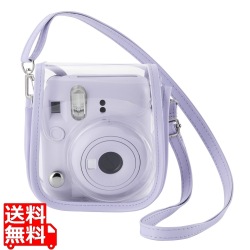 instax mini 12用(チェキ) カメラケース/クリア/パープル 写真1
