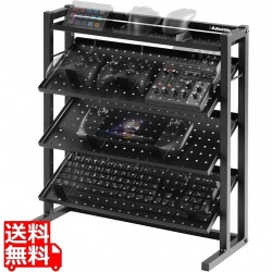 卓上 ディスプレイラック 『フルキーボードが飾れる デバイス収納』 角度調節 デスクサイド設置 クランプ固定式 幅53cm BHS-DR520-BK 写真1