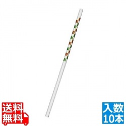 PBTリユース プラストロー(10本入) 市松 白 写真1