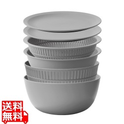 米とぎにも使えるザルとボウル6点セット LBK-10 グレー 写真1