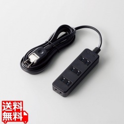 AVシャッタータップ/4個口/2.5m/ブラック 写真1