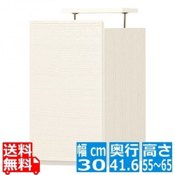 壁面キャビネット(上置き) ポルターレ POR-5530D U WH | 日本製 壁面収納 上置き ラック 幅:約30cm 高さ:約55cm ホワイト 写真1