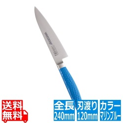 抗菌カラー庖丁 ペティーナイフ 12cm MPK-120 マリンブルー 写真1
