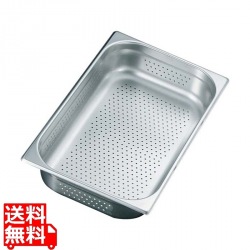 プロシェフ 18-8 穴明GNパン補強重なり防止付 1/2 65mm 写真1