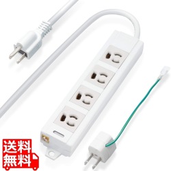 OAタップ/3P/4個口/マグネット/10m/変換アダプタ付 写真1