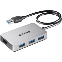 USB3.0バスパワーハブ 4ポートタイプ マグネット付き シルバー 写真1