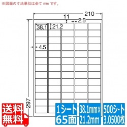マルチタイプ訂正用ラベル 38.1mm×21.2mm A4版 210mm×297mm 500シート(100シート×5) 写真1