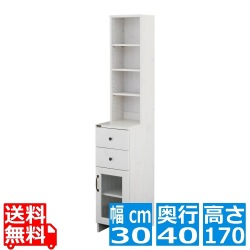 DOLLY(ドリー) 隙間収納ラック(幅30cm) 隙間収納 すきま収納 隙間ラック ランドリーラック ランドリー収納 スリム 縦型 おしゃれ ホワイト DO170-30SS-WH 写真1