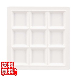 スクエアプレート 9仕切皿 M-2350 ホワイト 写真1