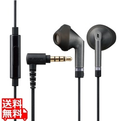 イヤホン ステレオヘッドホン 有線タイプ セミオープン型 マイク付 直径3.5mm 4極ミニプラグ 高耐久ケーブル ブラック 写真1