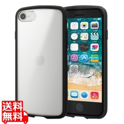 iPhone SE 第3世代/SE 第2世代/8/7 用 ケース カバー ハイブリッド TOUGH SLIM LITE 耐衝撃 軽量 薄型 フレームカラー 背面クリア ワイヤレス充電可 ブラック 写真1