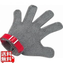 ニロフレックス メッシュ手袋5本指 M M5L-EF 左手用(赤) 写真1