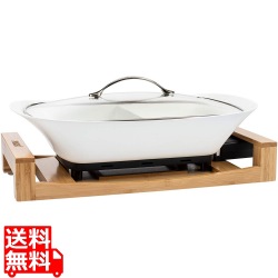 PRINCESS Separate Pot Pure&Black/セパレートポット ピュア 163030 | ホットプレート おしゃれ スタイリッシュ セパレート 仕切り 電源プラグ プリンセス 写真1