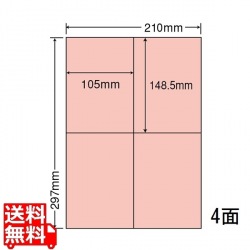 マルチタイプ カラーラベル 105mm×148.5mm A4版 210mm×297mm 500シート(100シート×5) 写真1