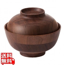 ひきよせ 蓋付椀(3段S)ウォールナット 130135 写真1