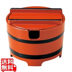 桶型ガリ入 朱木目天黒 切込有 写真1