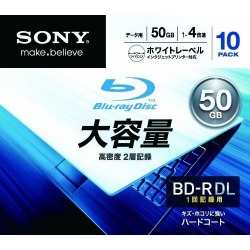 SONY 10BNR2DCPS4 データ用BD-R DL 50GB 1-4倍速対応 5mmスリムケース入10枚パック 写真1