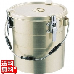 アルマイト 丸型二重クリップ付食缶 241 (16l) 業務用 写真1