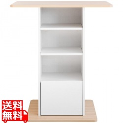 コンパクトバーテーブル 幅85 高さ100 KNT-F1600 ナチュラル/ホワイト 宮武製作所 | オープンラック 写真1