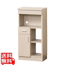 ルーター 収納 ラック 幅40cm 白木目 | ルーター 収納 棚  木目 木製 配線隠し フリーボックス ケーブルコード収納 電話台 FAX台 巾木よけ ルーター収納 収納棚 写真1