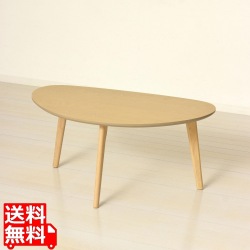 北欧調オークテーブル カルム ナチュラル センターテーブル シンプルデザイン 軽い 半円形テーブル 木目 傷がつきにくい 脚は天然木 写真1
